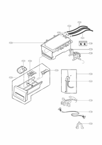 Dispenser Parts Diagram and Parts List for 79641282310  Kenmore Washer