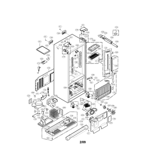 Case Diagram and Parts List for LFX25971SB 00 LG Refrigerator