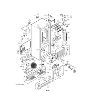Case Diagram and Parts List for LRDN20725TT  LG Refrigerator