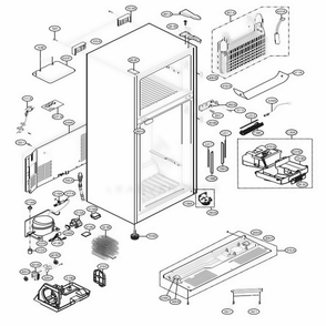 Case Parts Diagram and Parts List for 78032 ASWCSE8 LG Refrigerator