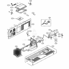 Machine Compartment Diagram and Parts List for LSXS26326S ASTCNA1 LG Refrigerator