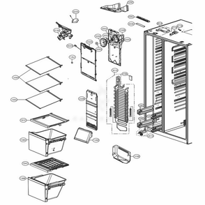 Freezer Compartment Diagram and Parts List for LSXC22396S ASTCNA2 LG Refrigerator