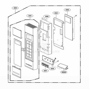Controller Parts Diagram and Parts List for 86013 ASBESEA LG Range