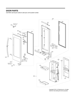 Door Parts 2 Diagram and Parts List for GR-X248MKYM ASBCNA1 LG Refrigerator