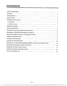 Contents Diagram and Parts List for MA-1554M  LG Microwave