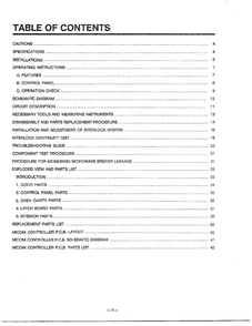 Table Of Contents Diagram and Parts List for MA-1171S  LG Microwave