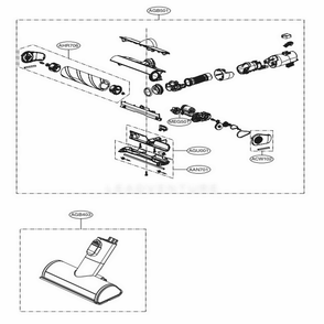 Floor Nozzle Assembly Diagram and Parts List for A927KGMS AIGELGA LG Canister Vacuum