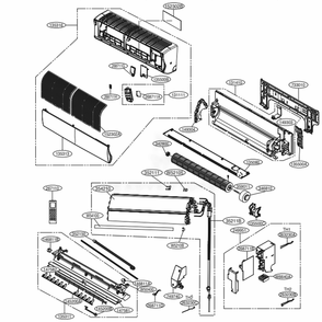 Main Diagram and Parts List for LSN120HSV4 AWHBEUS LG Air Conditioner