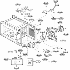 Interior Parts Diagram and Parts List for MT4110SKB2 CB2EWRP LG Range