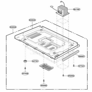Base Plate Parts Diagram and Parts List for MS95MT HSLEGSS LG Range