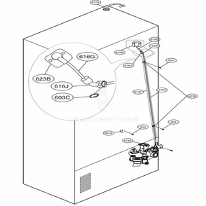 Valve And Water Tube Parts Diagram and Parts List for 72489 AWBCSE1 LG Refrigerator