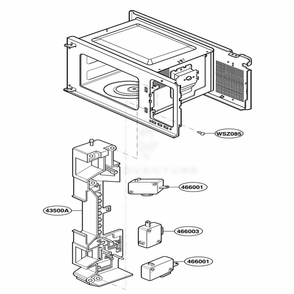 Latch Board Parts Diagram and Parts List for YKCMS1555RSS CS1EKAC LG Range