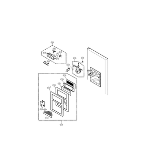 Dispenser Diagram and Parts List for LFX25960SB 00 LG Refrigerator