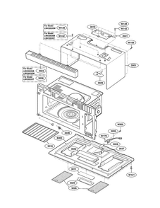 Oven Cavity Parts Diagram and Parts List for LMV2053ST 01 LG Microwave