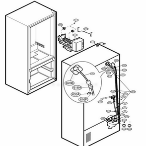 Ice Maker Parts Diagram and Parts List for 78723 AST3SEF LG Refrigerator