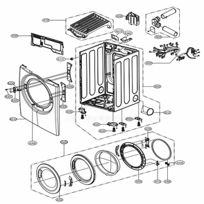 Cabinet And Door Assembly: Electric Type Diagram and Parts List for 81382 ABWESEU LG Dryer