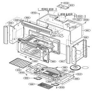 Oven Cavity Parts Diagram and Parts List for 64762 AW1ESEA LG Range