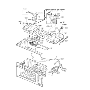Interior 2 Diagram and Parts List for LMVH1750SB 00 LG Microwave