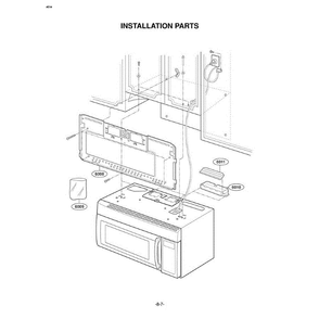 Section 1 Diagram and Parts List for LMV1825SB ABKELGA LG Microwave Oven Combo