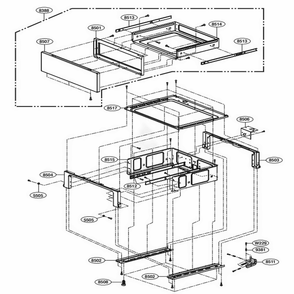Drawer Parts Diagram and Parts List for LRE30453SB FBKLLGA LG Range