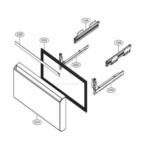 Middle Compartment Door Diagram and Parts List for URETC1408N AGRCNA0 LG Refrigerator