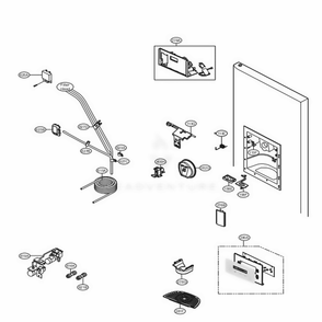 Ice And Water Part Diagram and Parts List for 51373 AST1SER LG Refrigerator