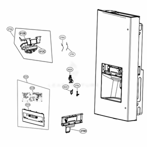 Dispenser Parts Diagram and Parts List for 73107 ASBCSE2 LG Refrigerator
