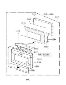 Door Parts Diagram and Parts List for LCRM1240SW01  LG Microwave