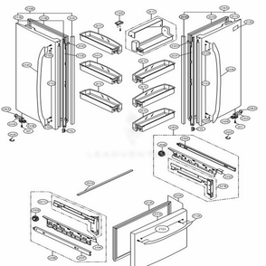 Door Parts Diagram and Parts List for LFC23760SW ASW1LGA LG Refrigerator