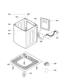 Out Case Assembly Parts Diagram and Parts List for WT4801CW 00 LG Washer