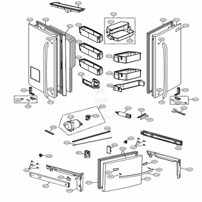 Door Parts Diagram and Parts List for LFXS29626S ASTCNA1 LG Refrigerator