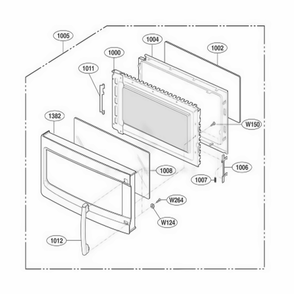 Door Parts Diagram and Parts List for LMV2053SW AW1ELGA LG Microwave