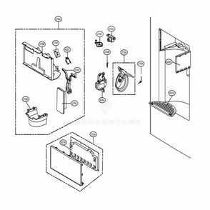 Dispenser Parts Diagram and Parts List for 71092 ASWCSE2 LG Refrigerator