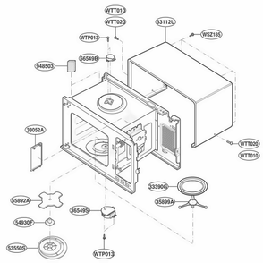 Oven Cavity Parts Diagram and Parts List for JE1860CH AG4EGEU LG Wall Oven