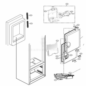 Ice Maker And Ice Bin Parts Diagram and Parts List for LFXS26596M AMTCNA0 LG Refrigerator
