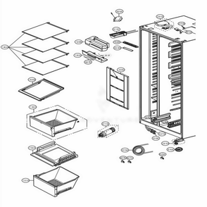 Refrigerator Compartment Diagram and Parts List for LSXS26396S ASTCNA0 LG Refrigerator