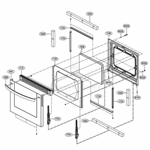Lower Door Parts Diagram and Parts List for LDG3035ST FS1ELGA LG Wall Oven