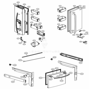 Door Parts Diagram and Parts List for LFXC22526S ASTCNA2 LG Refrigerator