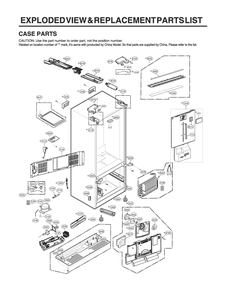 Case Parts Diagram and Parts List for GR-L288NSXM ASTCNA4 LG Refrigerator