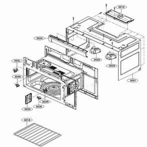 Oven Cavity Parts Diagram and Parts List for 87583 CSBESEA LG Range