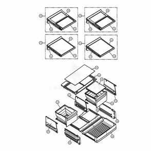 Refrigerator Parts Diagram and Parts List for 74019 AWBCSE2 LG Refrigerator