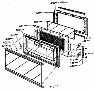 Door Parts Diagram and Parts List for 7218852980  Kenmore Microwave