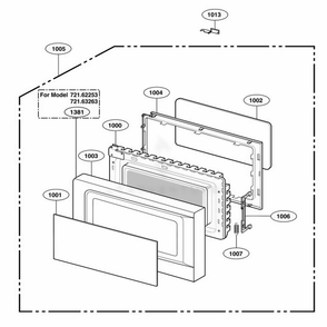 Door Parts Diagram and Parts List for 62253 KSBESEA LG Range
