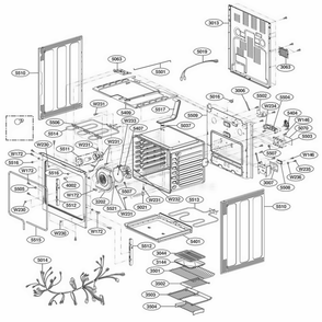 Cavity Parts Diagram and Parts List for LRE30755ST ASTLLGA LG Range