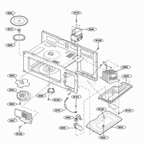 Interior Parts 1 Diagram and Parts List for MH6150XLT ABSEWRP LG Range