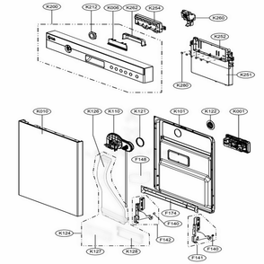 Main 3 Diagram and Parts List for D1454CFN AASGBRS LG Dishwasher