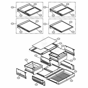 Refrigerator Parts Diagram and Parts List for 74012 ASWCSE1 LG Refrigerator