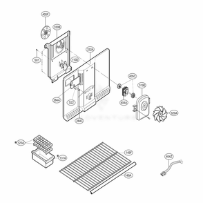 Freezer Parts Diagram and Parts List for 69979 AWB1SER LG Refrigerator