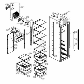 Freezer Compartment Diagram and Parts List for UPSXB2627S ASTCNA1 LG Refrigerator