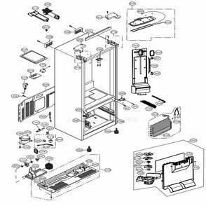 Case Parts Diagram and Parts List for 71323 ASTCSE3 LG Refrigerator